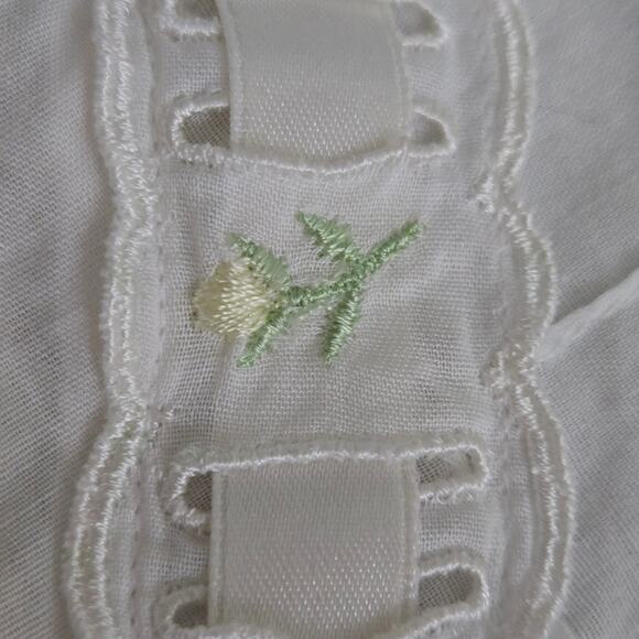 Vintage Cotton Night Dress White Nightgown Victorian Prairie Country Farm Medium - Picture 7 of 14